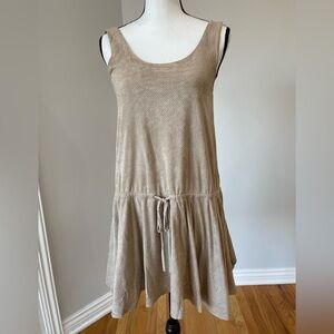 Mavenie faux suede sleeveless dress size medium drawstring skate date work